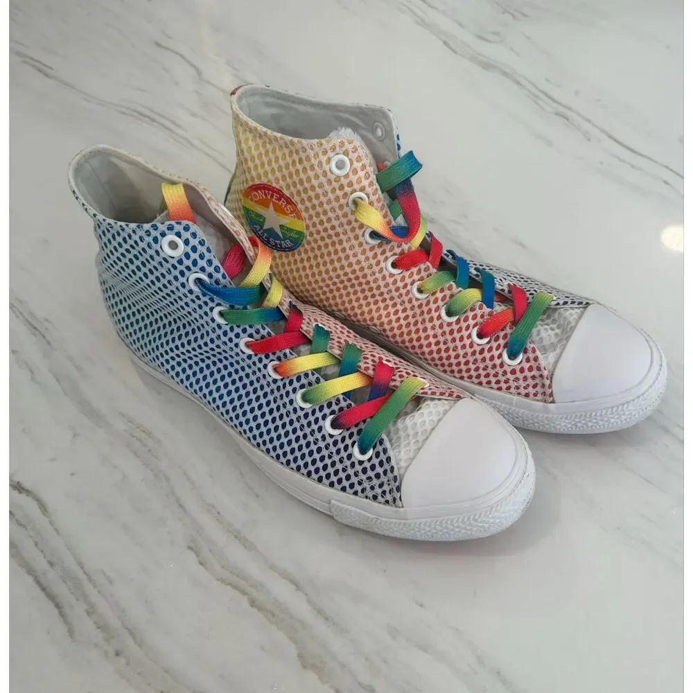 Converse Chuck Taylor All Star Pride Rainbow Mesh High Top 158404C Unisex 10.5